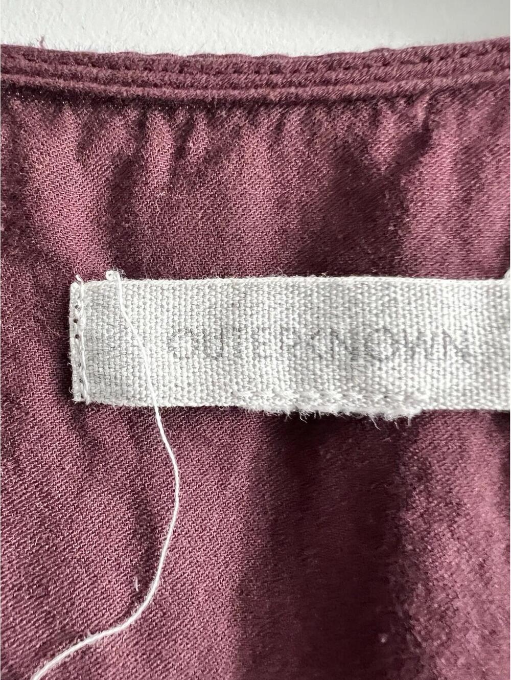Outerknown Luna Wrap Dress In Plum Women Sz M Organic Cotton Midi Boho - Picture 5 of 9